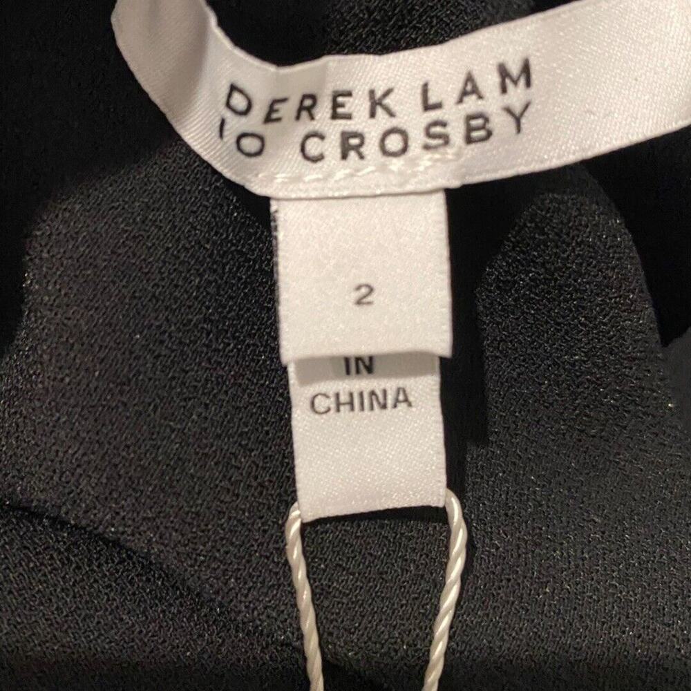 Derek Lam 10 Crosby Nellie Black Cowl Neck Feather Trim Midi Dress Size 2 NWT - Picture 6 of 12